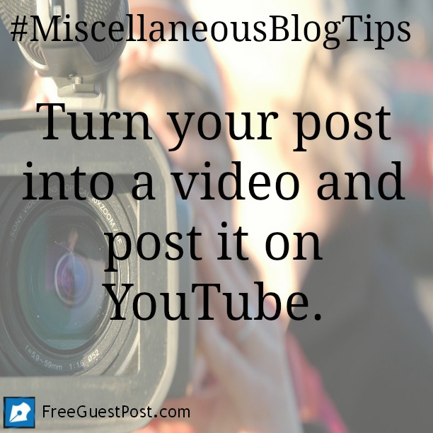 Some miscellaneous blog tips
